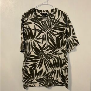 Green Leaf Print Shirt